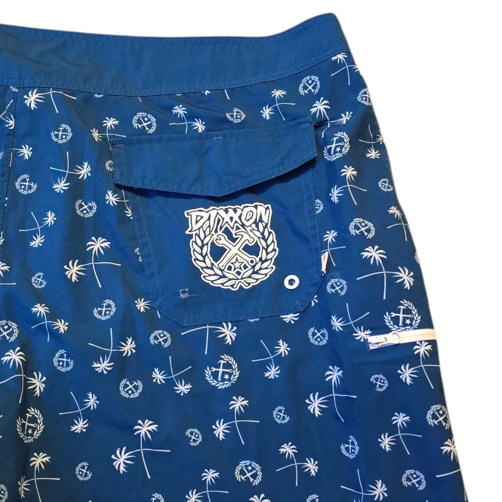 Dixxon Two Palms Boardshorts Unlined Size 44 Teal Blue Green